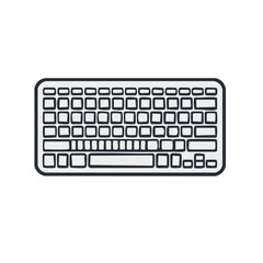 Leinwandbilder - Computer Keyboard Outline Illustration Clean Modern Interface Typing Technology