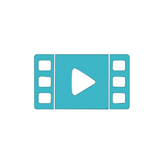 Aufkleber - Blue Video Player Graphic with Play Icon for Digital Content and Streaming Services