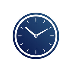 Poster - Blue Clock Illustration Showing the Time, Timepiece with Hands