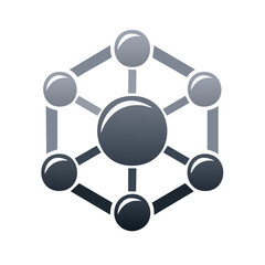 Poster - Connected Spheres with Links Network Abstract Concept Symbol Graphic