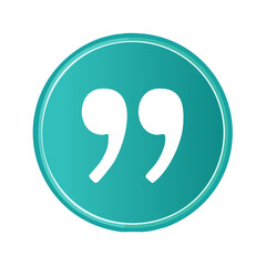 Poster - Quotation Marks Graphic in Teal Circle, Communication Concepts and Punctuation Symbol, Double Quotes
