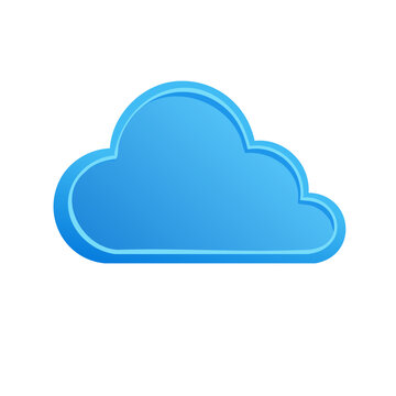 Sky blue cloud icon digital storage concept internet technology metaphor data vector design element
