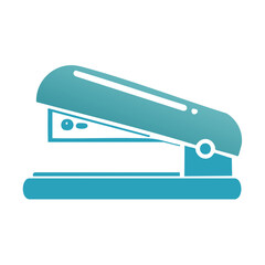 Leinwandbilder - Blue Stapler Stationery Icon Represents Office Supplies and Document Fastening