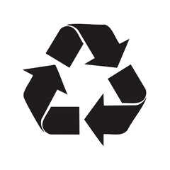Poster - Recycling Symbol Black Silhouette for Ecology and Sustainability Concept