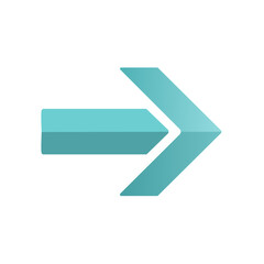 Poster - Teal Arrow Pointing Right Directional Sign Navigation Symbol Guidance Icon