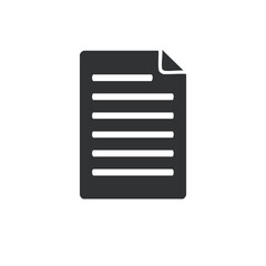 Poster - Document Sheet with Folded Corner, Text Lines Black Silhouette