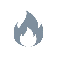 Poster - Stylized flame glyph icon illustration simple fire shape symbol design