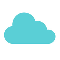 Poster - Turquoise blue Cloud illustration against a white background simple sky design