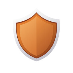 Poster - Iconic Copper Shield with White Outline Security and Protection Symbol