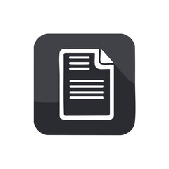 Poster - Rounded Square Icon with Document and Folded Corner Symbol for Interface Design