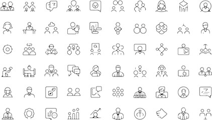 Poster - Diverse group of people icons representing teamwork and communication business