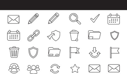 Poster - Vector icons set illustrating commonly used symbols for communication and various applications