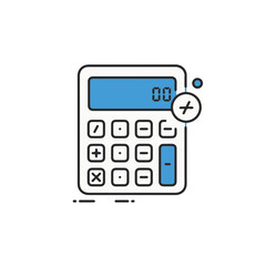 Poster - Simplified icon of a calculator with clean lines and modern design.