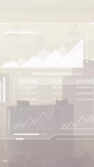 Poster - Animation of interface with data processing against aerial view of cityscape