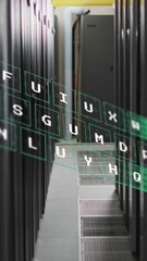 Poster - Animation of data processing against computer server room