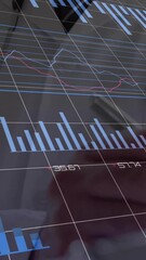 Poster - Animation of financial data processing over caucasian male doctor