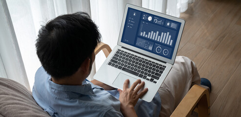 Poster - Business data dashboard provide modish business intelligence analytic for marketing strategy planning