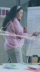 Poster - Animation of diagram over diverse colleagues at meeting in office