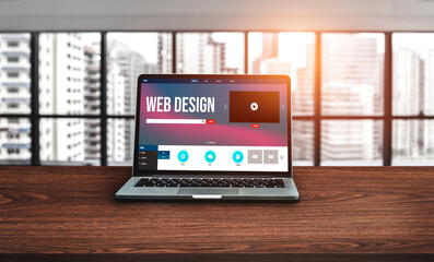 Fototapete - Website design software provide modish template for online retail business and e-commerce