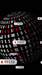 Poster - Animation of media icons over globe of binary coding