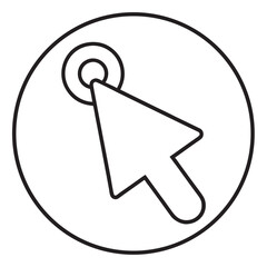Poster - Cursor clicking on circular play button outline circle