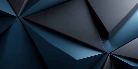 Poster - Blue and black abstract design with a lot of triangles