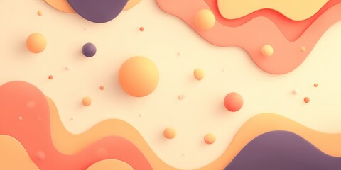 Poster - Colorful abstract painting with orange and purple swirls and circles
