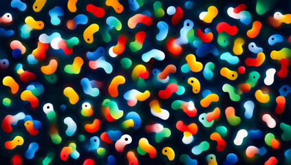 Aufkleber - Colorful pattern of shapes and lines that are all different colors