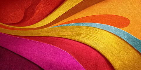 Aufkleber - Colorful, abstract design with a red, yellow, and blue stripe