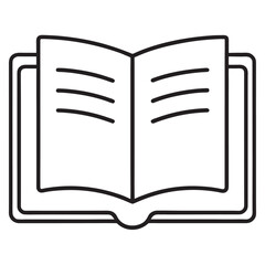 Poster - Open book with text lines minimal outline icon reading knowledge