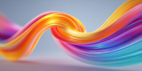 Poster - Colorful, curvy line that appears to be made of many different colors
