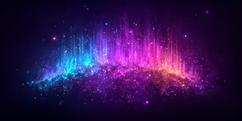 Poster - Colorful, multi-colored, and abstract image with a purple and blue background