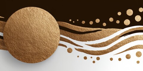 Poster - gold and white background with a gold and white circle in the middle