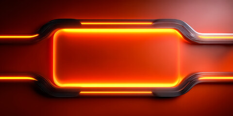 Poster - Red background with a black and orange line that looks like a bottle