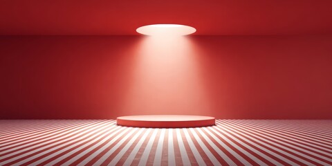 Poster - Red room with a red floor and a red wall