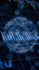 Aufkleber - Visualizing global data with animated digital graphs and charts
