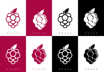 Leinwandbilder - Simple Grape Logo Icon Vector