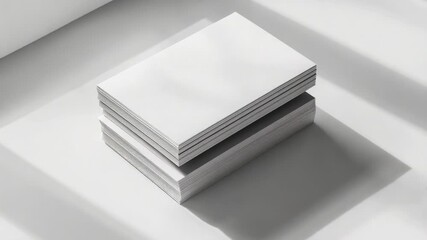 Aufkleber - A stack of white paper sits on top of a table, ready for use
