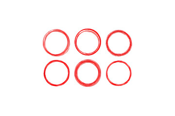 Fototapete - Red Highlighter Circle PNG Set – Hand-Drawn Marker Style – Isolated on Transparent Background PNG for Highlighting Text and Annotations

