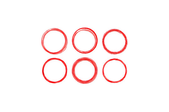 Red Highlighter Circle PNG Set – Hand-Drawn Marker Style – Isolated on Transparent Background PNG for Highlighting Text and Annotations


