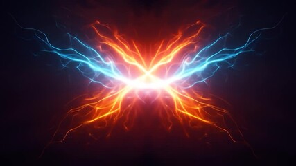 Wall Mural - Fractal lightning on a dark backdrop for background texture use