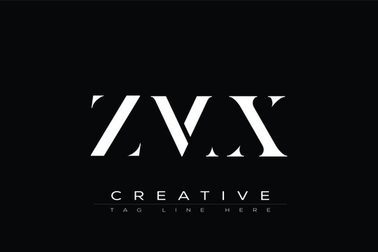 ZMX abstract letter logo design. This logo is designed by three abstract letters.