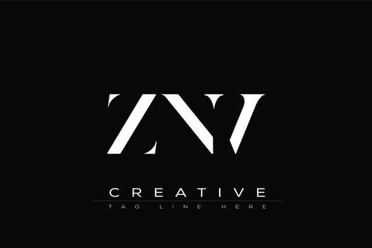 ZNV abstract letter logo design. This logo is designed by three abstract letters.
