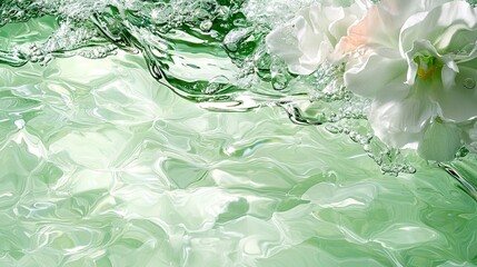 Poster -   Water close-up with flower centered