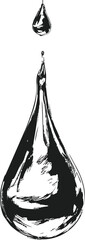Poster - Illustrated black ink drop splashing with a single impact. Vector illustration