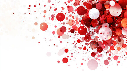 Poster -   Red and white background with red and white circles on the left, and white background with red and white circles on the right