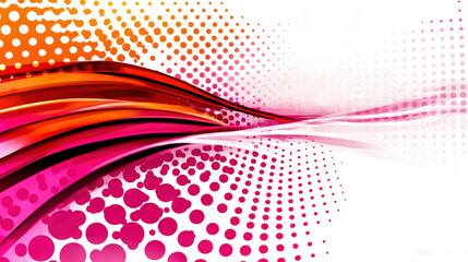 Poster -   A pink and orange abstract background with white borders and a red-orange wave on the right side of the image