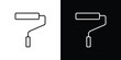 © Annimo - Paint roller icon black vector concept - stock vector.