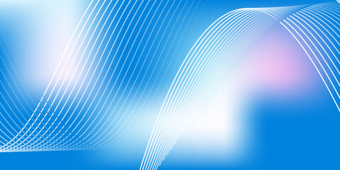 Poster - abstract blue gradient background with shining lines waves. minimalist background for banner, poster