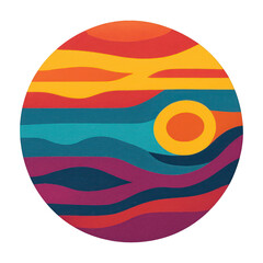 Poster - PNG Colorful abstract circular design